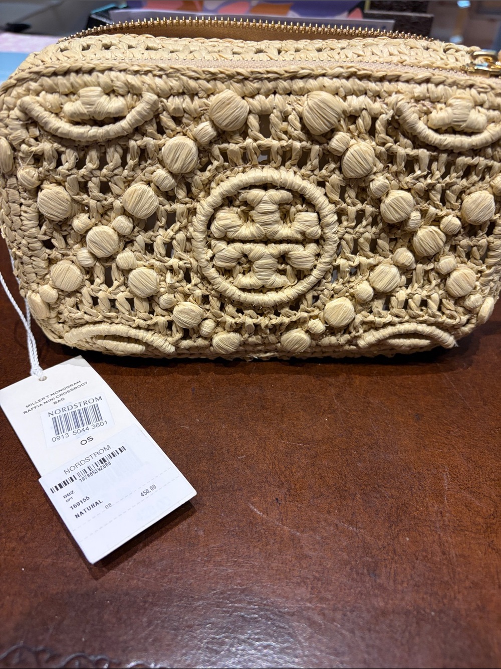 Tory Burch Natural Woven Raffia  Pouch - Picture 3 of 4